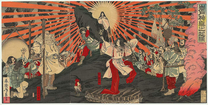 The incident at the Amato-no-Iwato is the most significant myth of Amaterasu, the Shinto Sun Goddess.