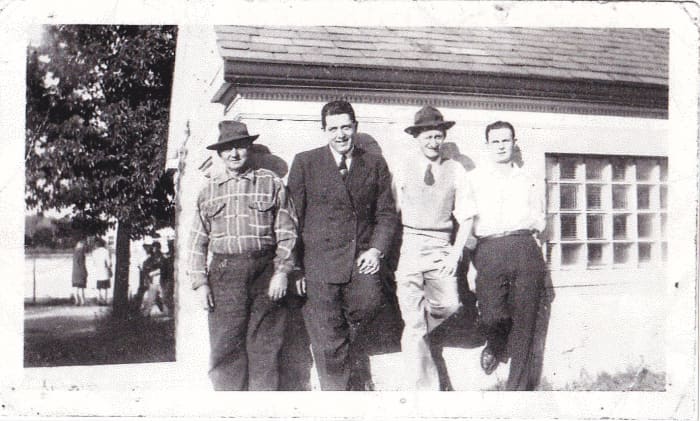 From left to right: grandpa Kuehn, aunt Marie's husband Chuck Hyland, uncle Augie, and uncle Dick.