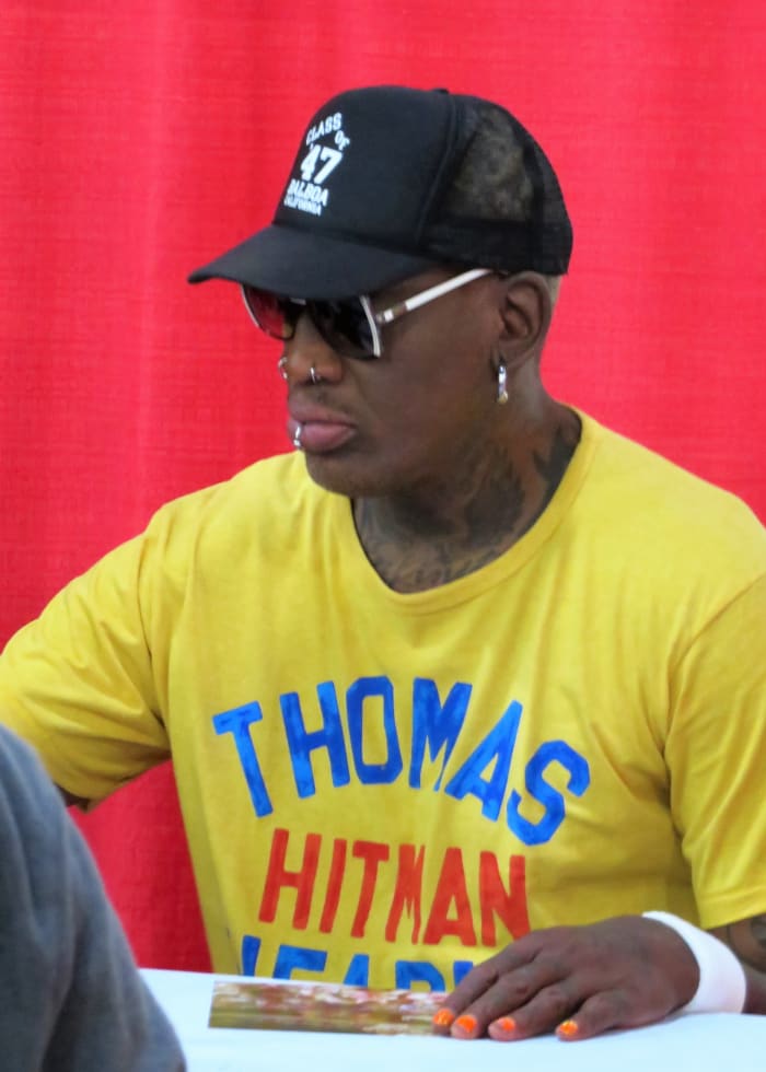 Rodman was a unique character in the Jordan-era NBA, an unheralded player who did the dirtiest jobs on the Bad Boy Pistons to Chicago Bulls before reinventing himself as a hair-dyeing, ref-abusing, dress-wearing cartoon.