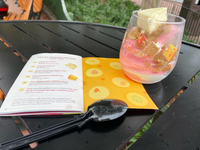 The cheese crawl is a game where you try different cheese based dishes from around the world, collect stamps, and then you get a free cheese based dessert. It was a fun way to try new things and Disney gave me free food. Win win to me.