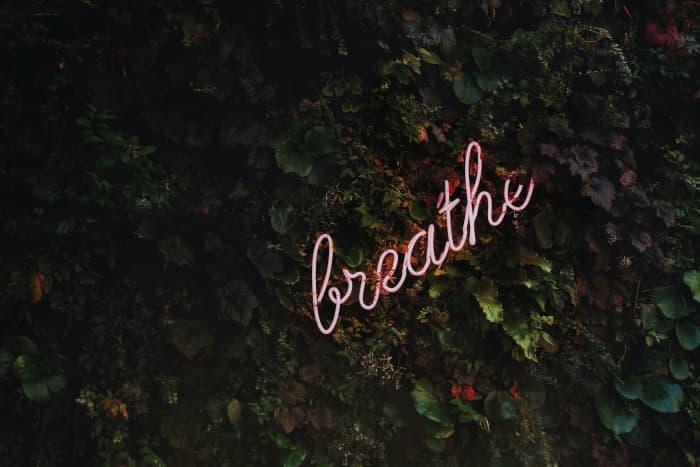 Deep breathing for about 10 minutes may be sufficient to bring the mind and body back into a state of balance.