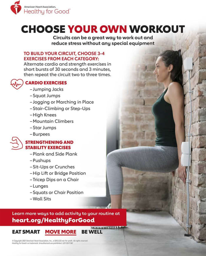 Including cardio and strength-building exercises in your workout routine will help you lose weight and stay fit.