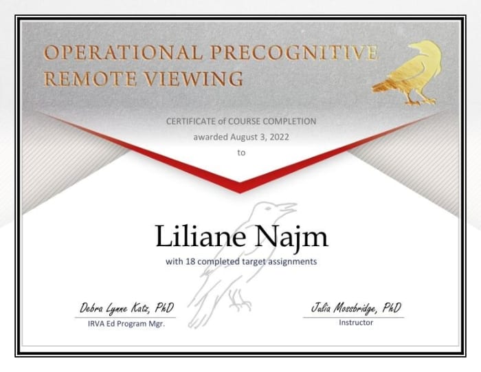 The white crow refers to the experience of remote viewers proving that their psychic ability is real even if public or academic opinion denies it. (taken from confirmation email).
