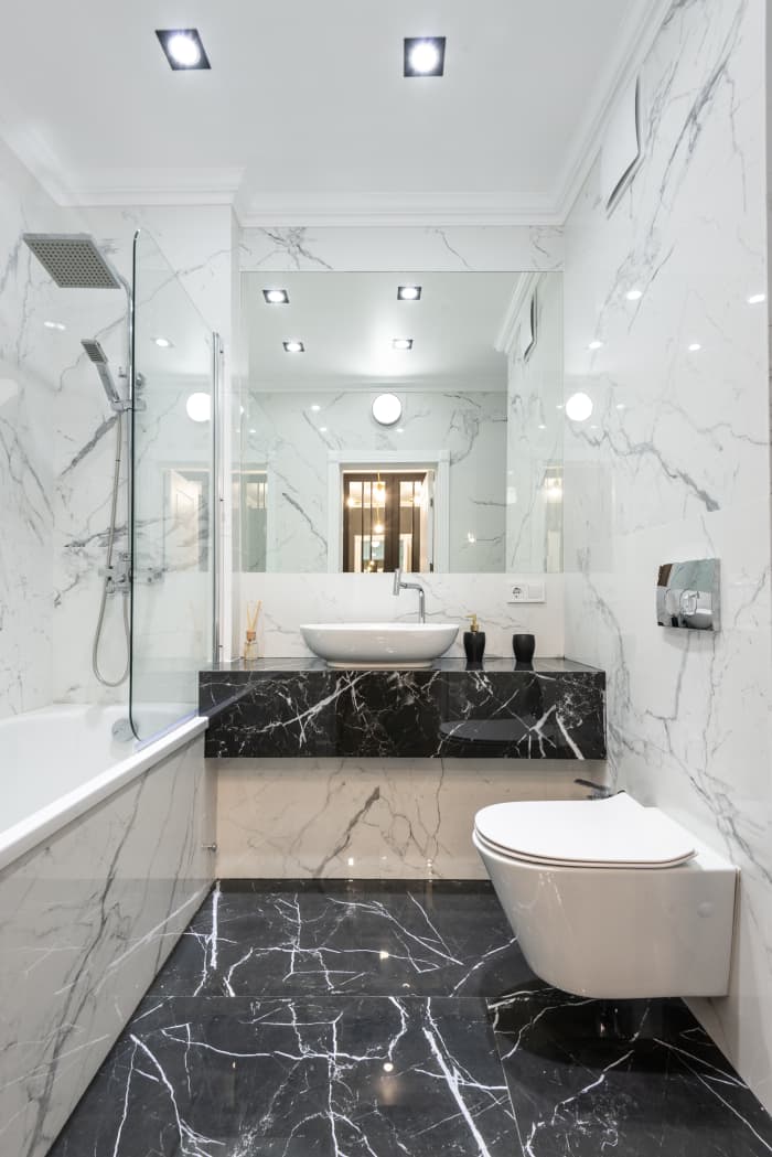 Black countertops and cabinets will give off a Scorpio vibe. You want your bathroom to look sleek, contemporary, and a touch gothic.