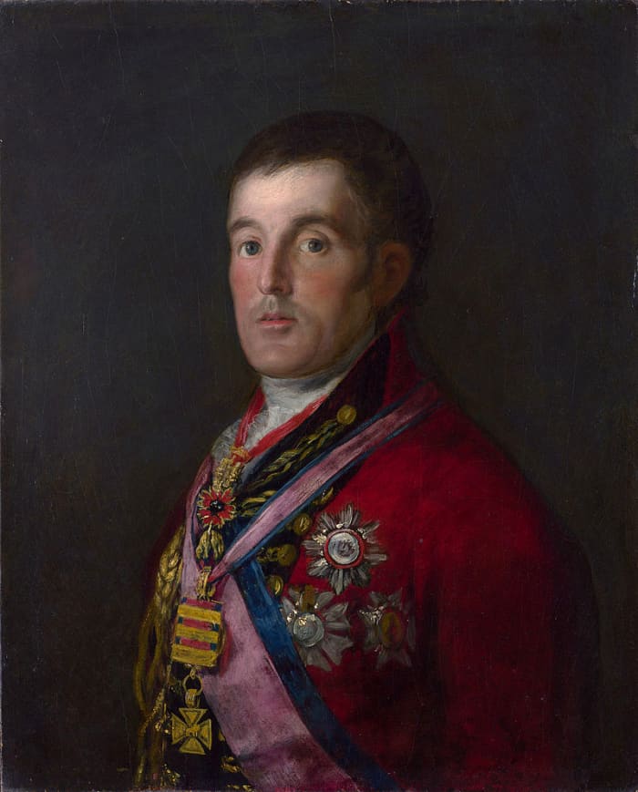 Francisco Goya's portrait of the Duke of Wellington. It was quite small, measuring 25.3 in × 20.6 in (64.3 cm × 52.4 cm).