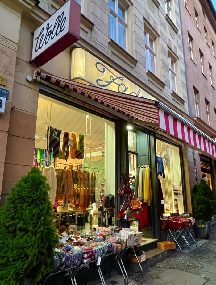 Yarn shop with a good selection of colorful yarn for knitting and crochet enthusiasts.