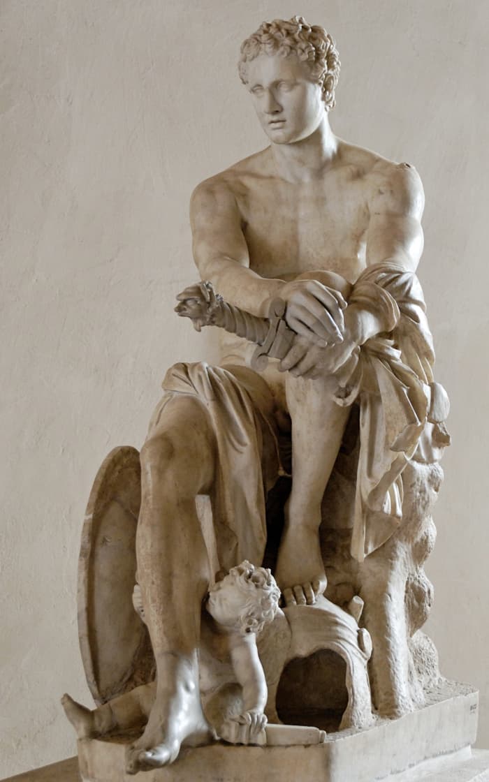 Ares can be seen in this statue as a protector.