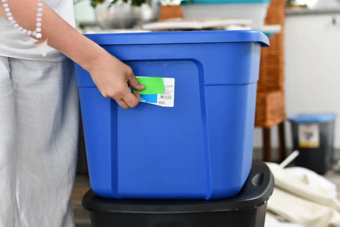 Using plastic storage bins to transport and store items during a show is a great way to protect your stuff from getting damaged.