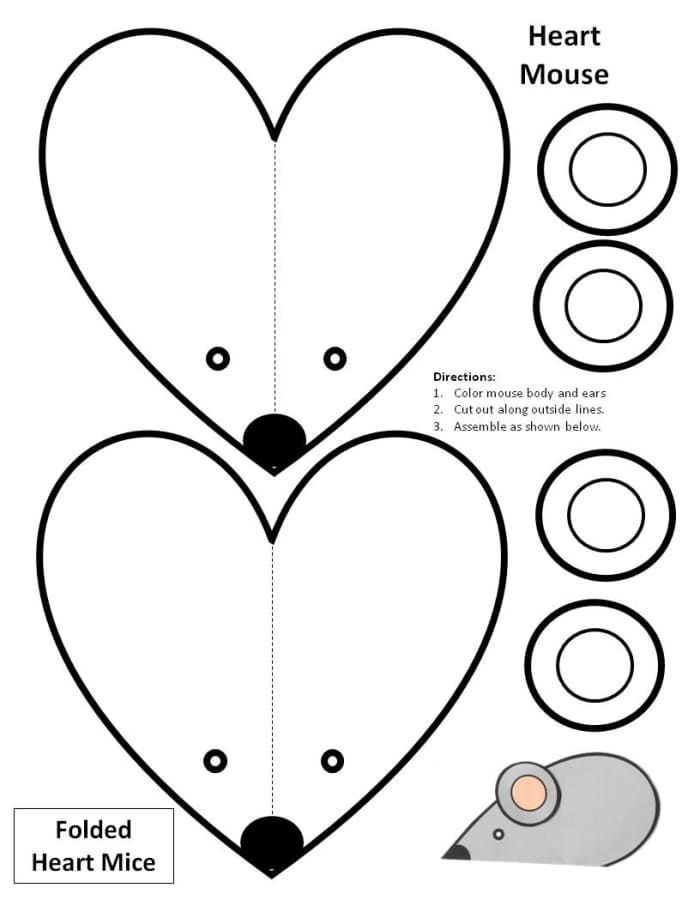 Printable Mouse Patterns With Simple Shapes for Kids' Crafts