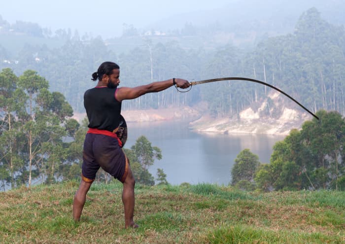 The urumi looks like a whip but is actually made of one or several metal strips that are 1,50 meters long. They are attached to the hilt of a sword.