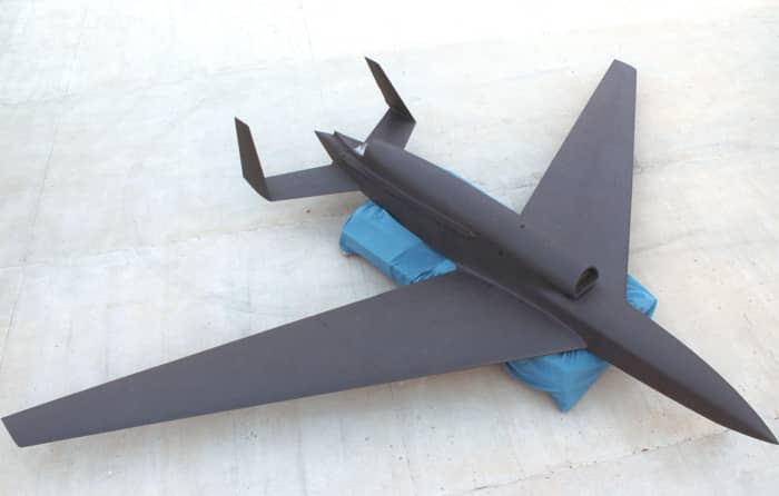 The Ryan AQM-91 Firefly was a developmental drone developed during the Vietnam War to perform long-range reconnaissance, only 28 were built. To present a small radar image and avoid surface-to-air missiles, Compass Arrow's vertical surfaces are cante
