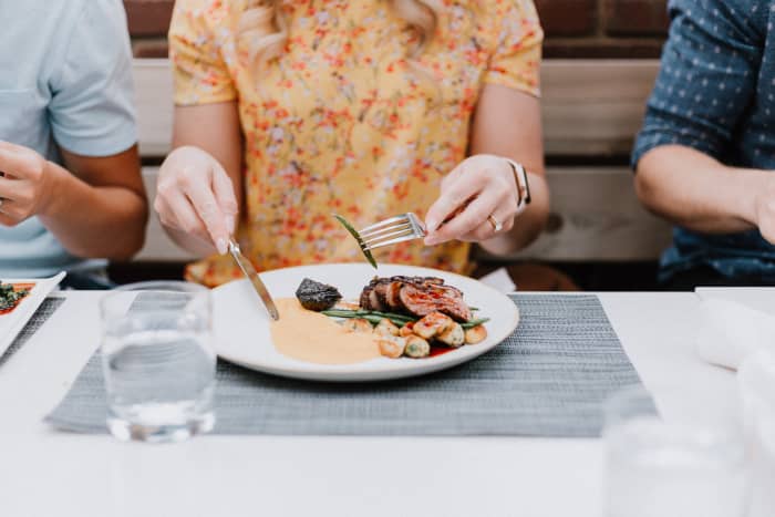 Eating alone can help as there seems to be more pressure on you not to choke if you are eating with other people present.