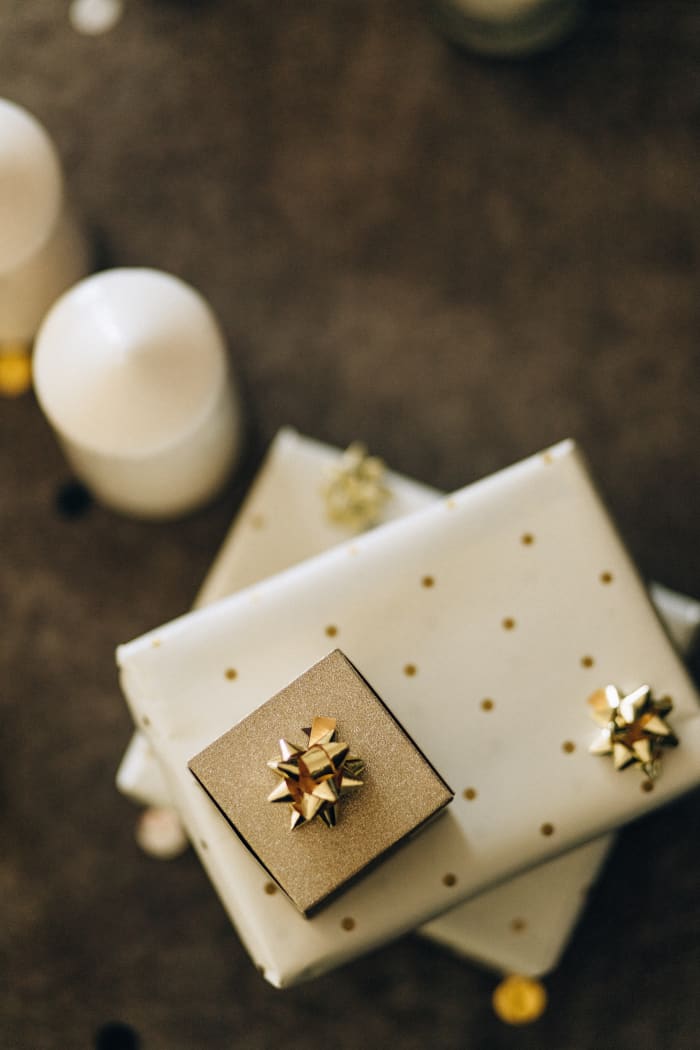 Sometime you can find a wonderful shower or engagement gift that is not on the registry. Wrap it beautifully to make it look special. Photo by Nataliya Vaitkevich: