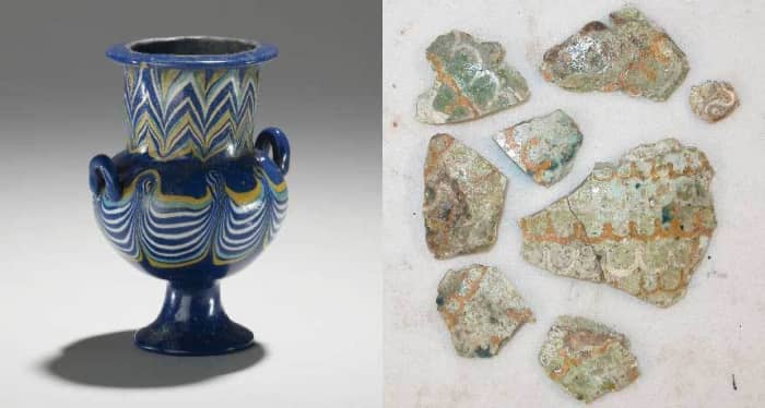 Pieces of glass first found in Egypt