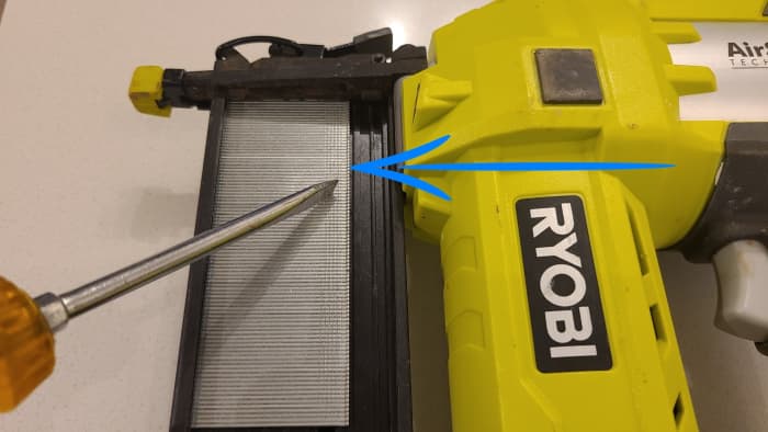Place the collated brads flat and toward the left side, with the head toward the side of the driver.
