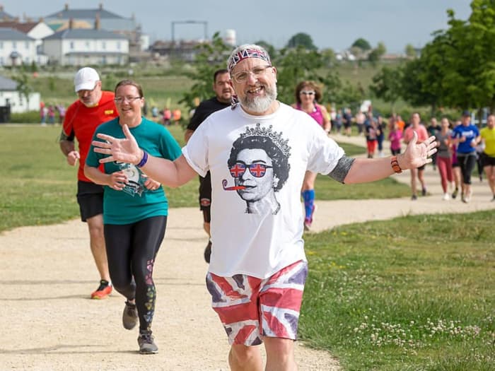 This was a fun run but probably not the best outfit to meet a royal in!