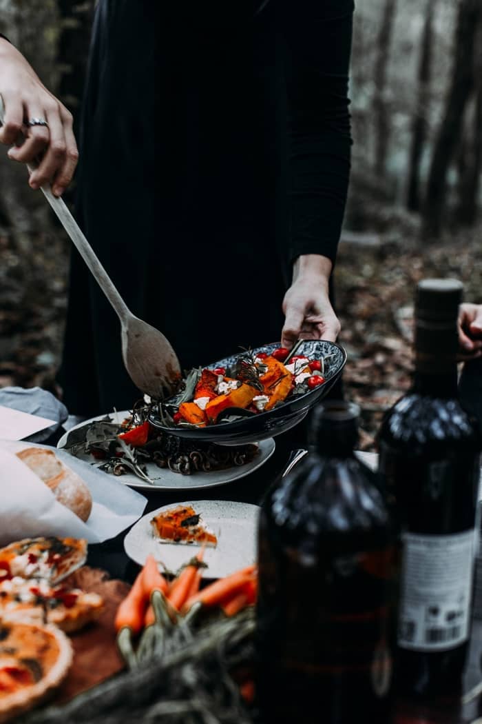 Set a beautiful, simple table serving root vegetables, salad, and soup, and enjoy a bountiful harvest with your friends and family.
