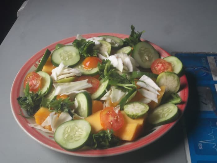 Adding some leafy greens to your fruit salads make it a fruit-vegetable-salad.