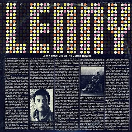 Lenny Bruce "Live At The Curran Theater" Fantasy 34201 3 12" LP Vinyl Record Box Set, US Pressing (1971) 1961 Performance