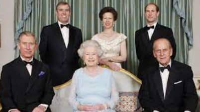 British Royal Family Top Row (L-R): Prince Andrew, Princess Anne, Prince Edward Bottom Row (L-R): Prince Charles, Queen Elizabeth II, Prince Philip