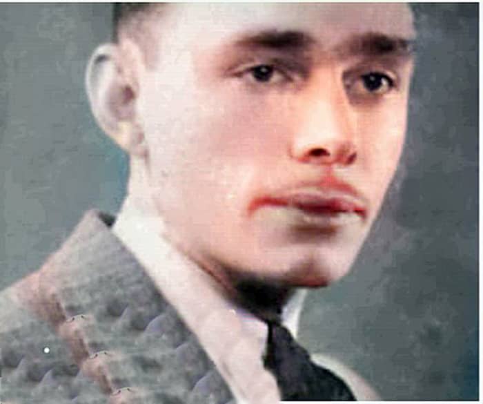 My dad's older brother, Sidney Horace Evans, pictured in his first suit. My cousin, Margaret Jennings, recalled how he joined the Army at the outbreak of World War II and their other brother, Bill, pinched his suit!