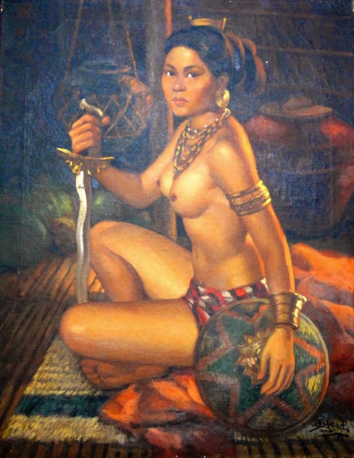 Painting of Urduja, by Cesar Amorsolo. From: https://mekeniman.blogspot.com/2014/11/54-cesar-amorsolos-warrior-princess.html