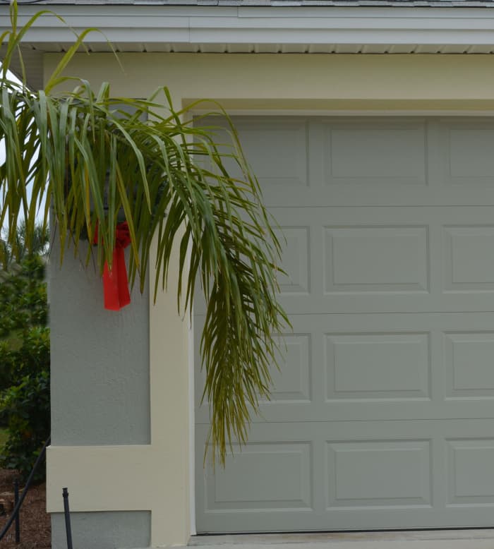 That long leaf was blocking my Christmas wreath and the lamp, so it had to go.