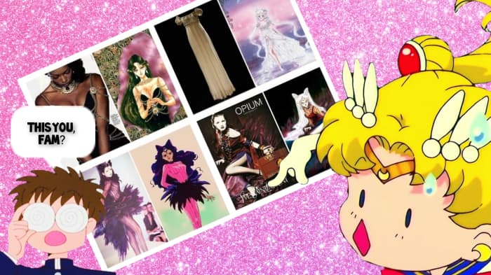 Naoko Takeuchi, creator of "Sailor Moon," was openly inspired by fashion designers like Karl Lagerfeld, Gianni Versace, and Thierry Mugler.