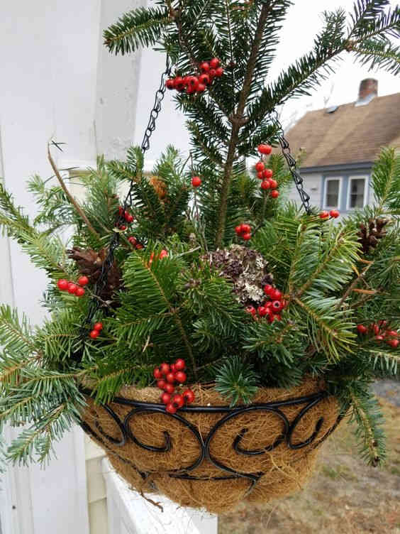 35+ Awesome DIY Christmas Hanging Basket Ideas to Make Your Outdoors