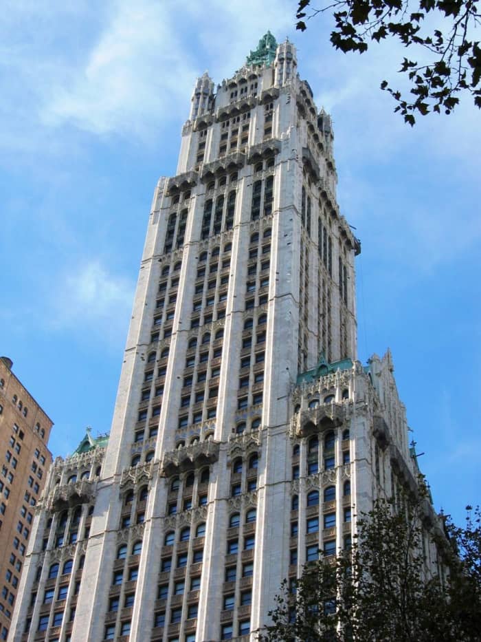 New York's Woolworth Building, the "cathedral of commerce" and a forerunner of the Empire State Building