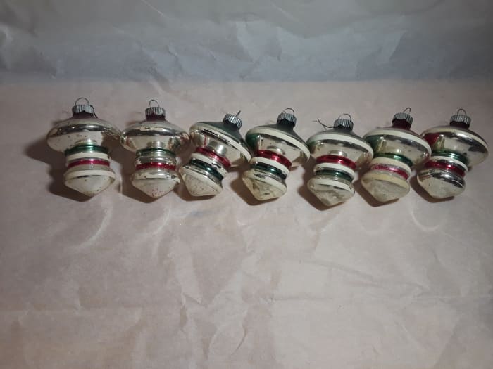 I bought these Shiny Brite Christmas ornaments at an estate sale. I paid $5.00 for a box of 19 vintage ornaments. These 7 ornaments sold on eBay for $51.00! It's true, one man's trash is another man's treasure!