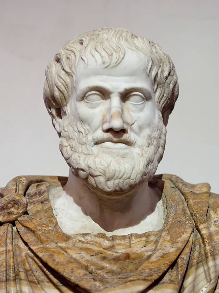 Marble bust of Aristotle, from Lysippus circa 330 B.C. (Roman copy of a Greek original)