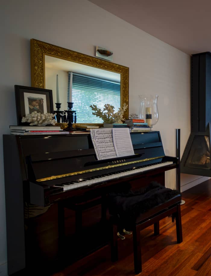 Vertical pianos come in all styles. The higher the piano, the bigger the harp and sounding board.