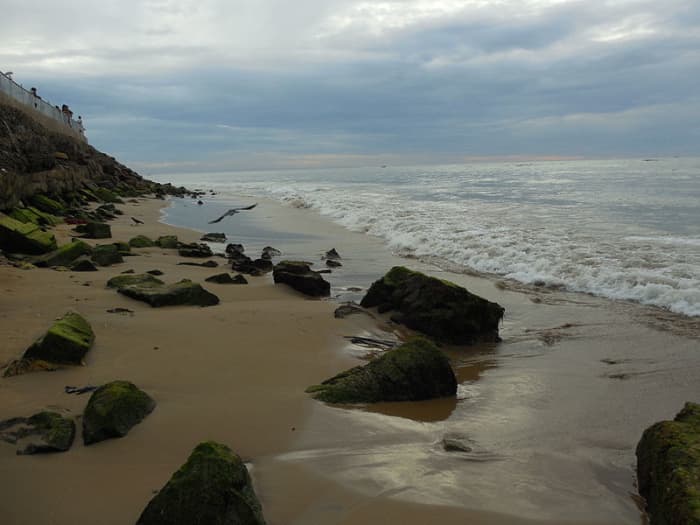 Murugan Beach at Thiruchendur. The temple here is on the beach side, whereas all others are on hilly terrain.