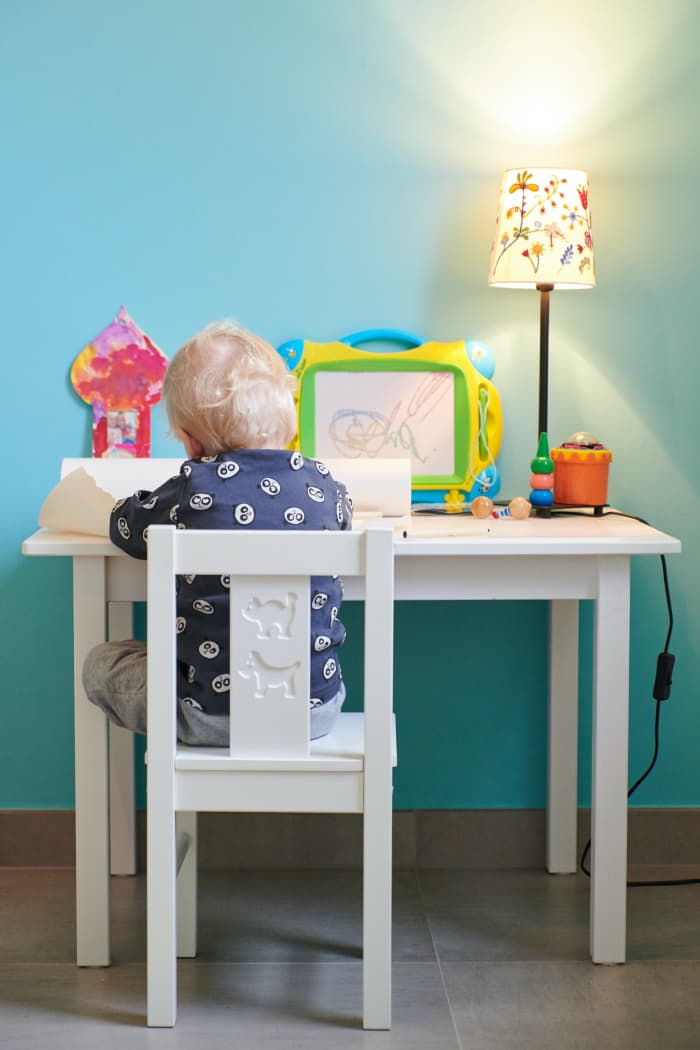 It's a good idea to put the lights on dimmers. You want your baby's room to feel cozy. Bright lights are associated with activity. Dim lights are better for falling asleep.