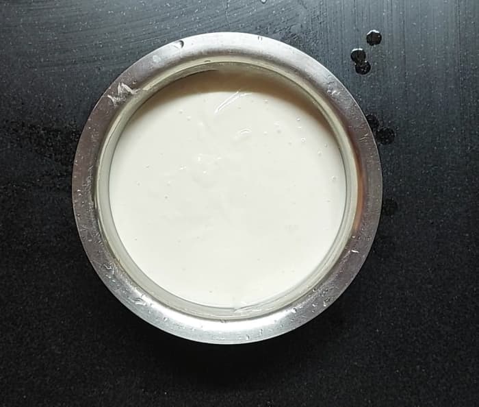 Transfer to a vessel. Give a mix using your hand or a ladle. Cover and ferment for 8-10 hours or overnight.