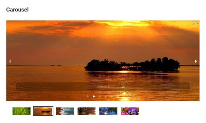 React Responsive Carousel is a library that helps developers build image carousels, and has thumbnail and caption support.