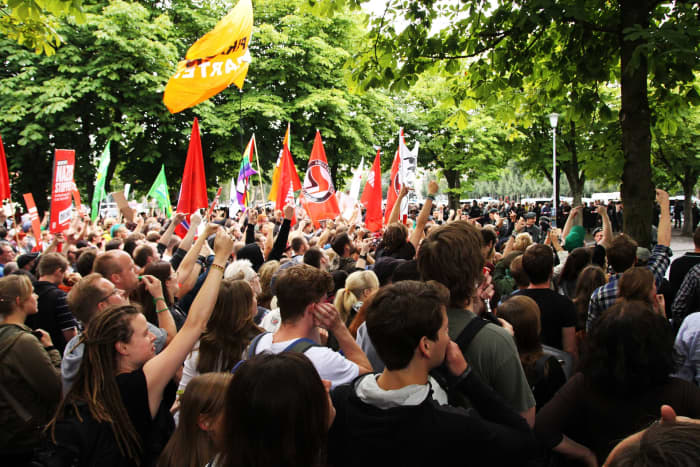 Demonstrations are not a phenomenon of "less free" regimes -- but anywhere where humans exist.