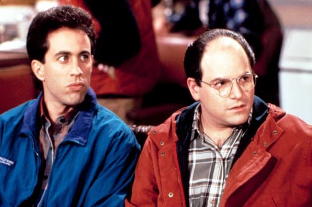 George (Right) can't make major relationship decisions without consulting his best friend Jerry. (Left) Which is one of the worst things he could do.