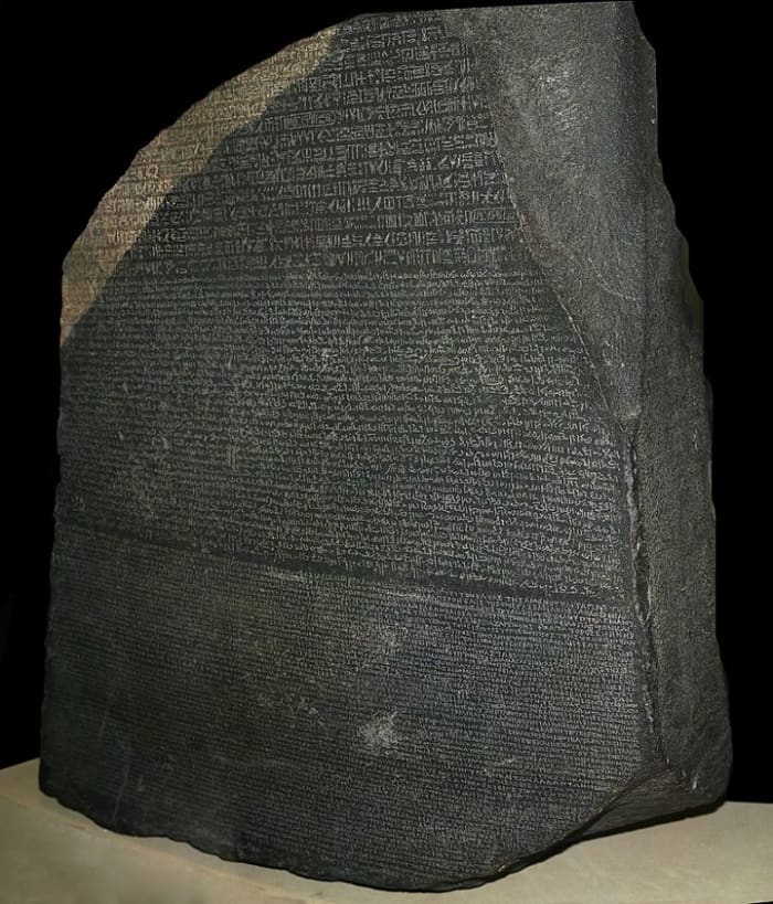 The Rosetta Stone in the British Museum.