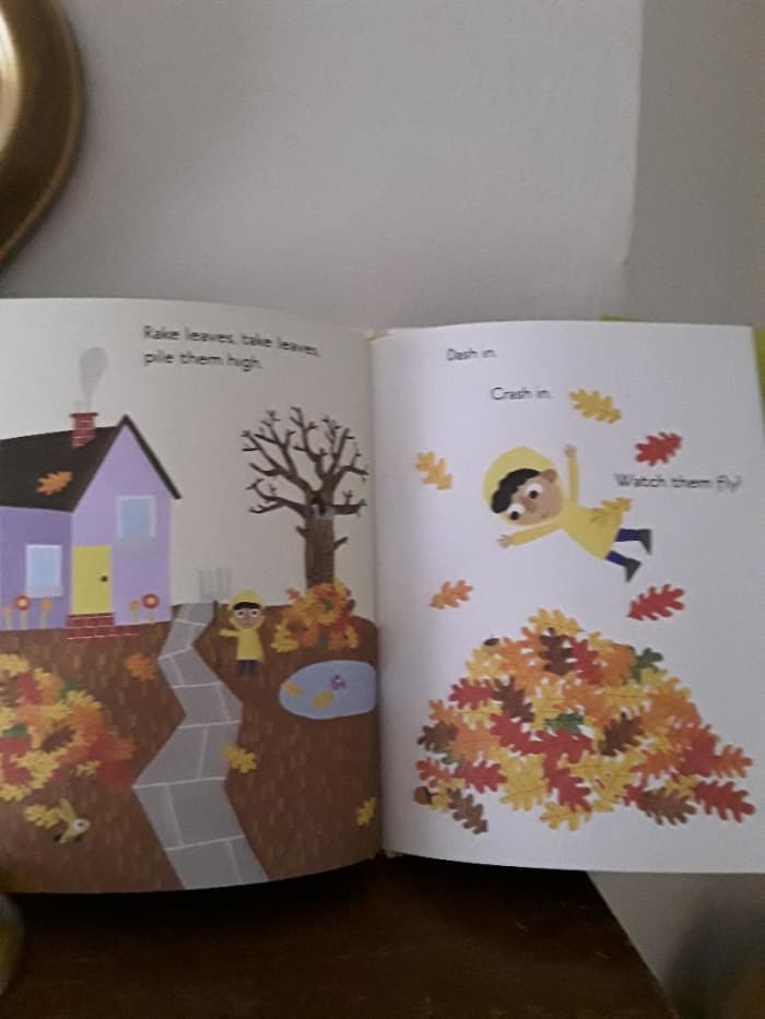 Celebrate Fall with jumping in a pile of colorful leaves