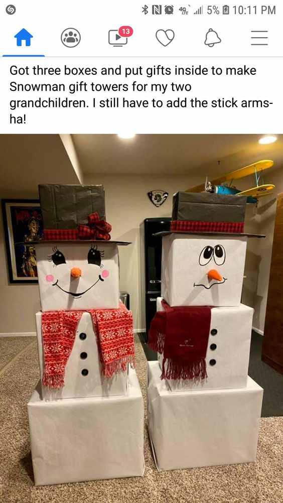 50+ Adorable DIY Snowman Gift Tower Ideas That Are Almost Too Cute to