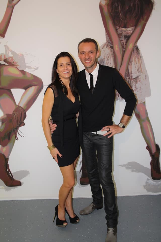 Designer Thony Perrudin (right) and his wife Severine Perrudin (left) at the View Visual Art Design Showroom