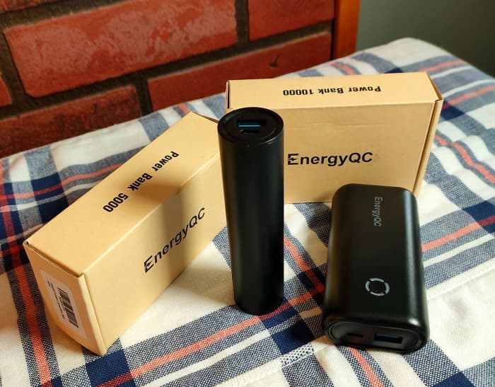 The EnergyQC 5000mAh Portable Charger and its sibling, the 10000mAh Portable Phone Charger