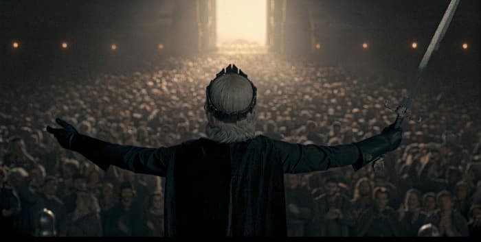 "I heard the sound of thundering hooves, splintering shields, and ringing swords, and I placed our son upon the Iron Throne."