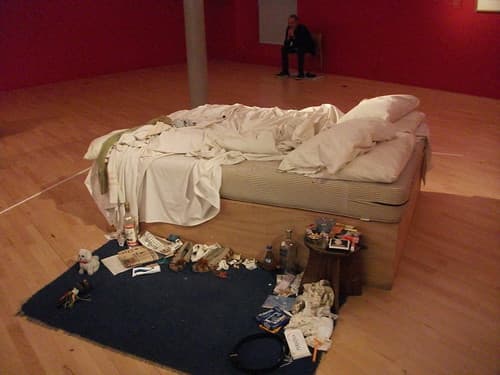 My Bed (above) sold at auction for more than £2.5 million ($2.87 million). The purchaser prudently remained anonymous, perhaps wishing to not damage a reputation as a clever investor.