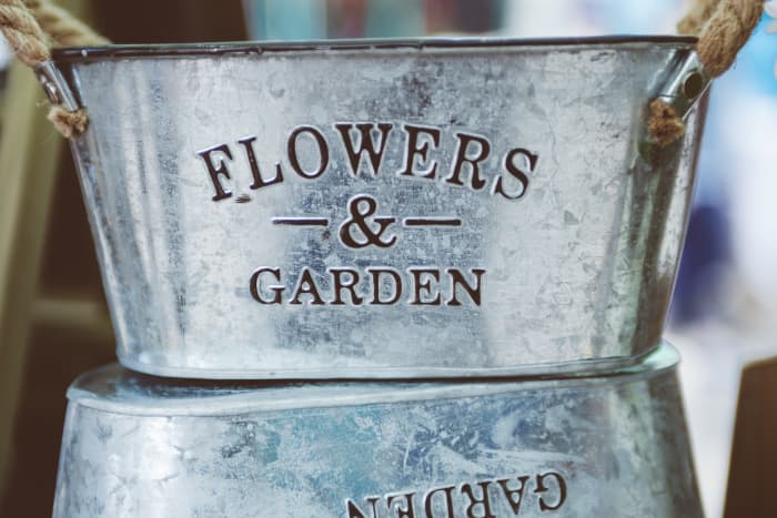Many different items can function in a container garden adding a decorative touch.