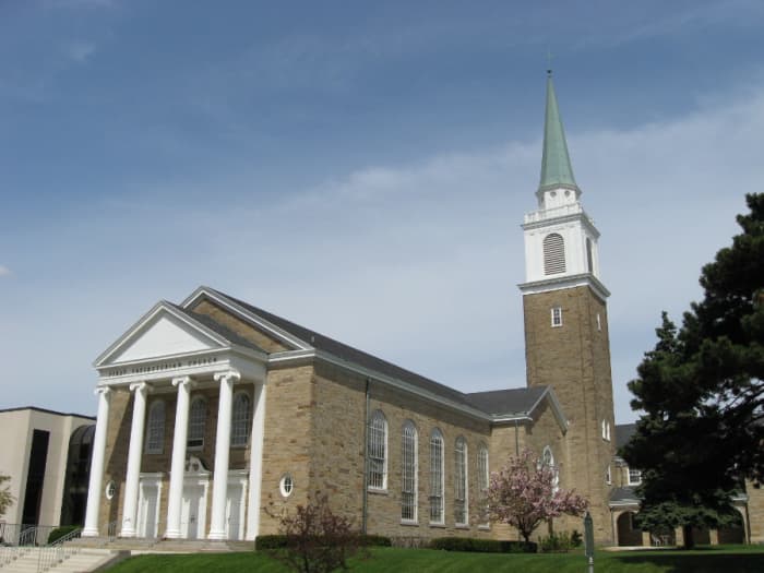 First Presbyterian Church of Lansing featuring just a touch of early New England influence