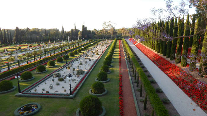Part of the vast gardens surrounding the Shrine of Bahá’u’lláh in 'Akká, near Haifa, Israel, where the Founder of the Bahá’í Faith is buried