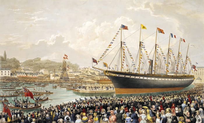 The launch of the SS Great Britain, which provided a sea route from Bristol to New York.